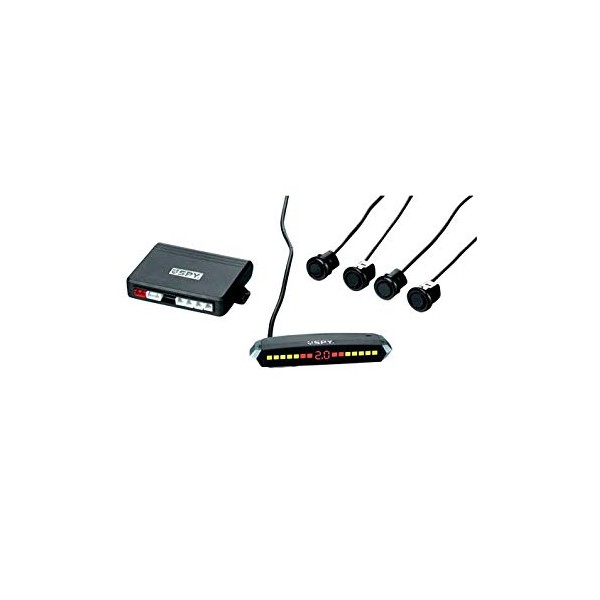 Kit de sensor de marcha atrás MINKUROW 4 sensores negros Sistema de  estacionamiento automático Pantalla LED
